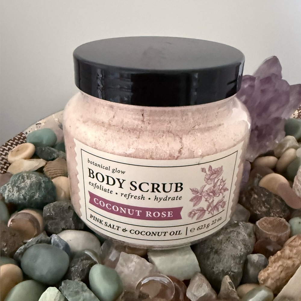 Coconut Rose Oil Pink Salt Body Scrub